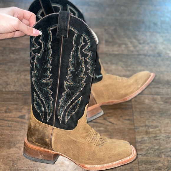 Justin Square toe cowboy boots woman’s - Picture 2 of 3